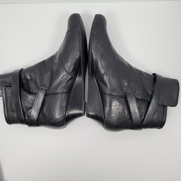Rockport adiPrene By Adidas Women's Black Leather Wedge Boots US Size 8.5 - Picture 5 of 12